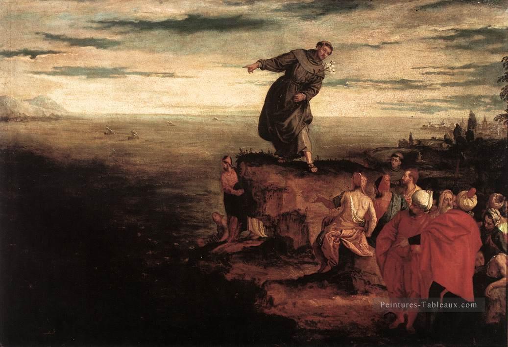Saint Antoine prêchant à la Renaissance des poissons Paolo Veronese Peintures à l'huile